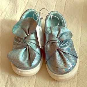 Brand new blue sparkly toddler girl shoes